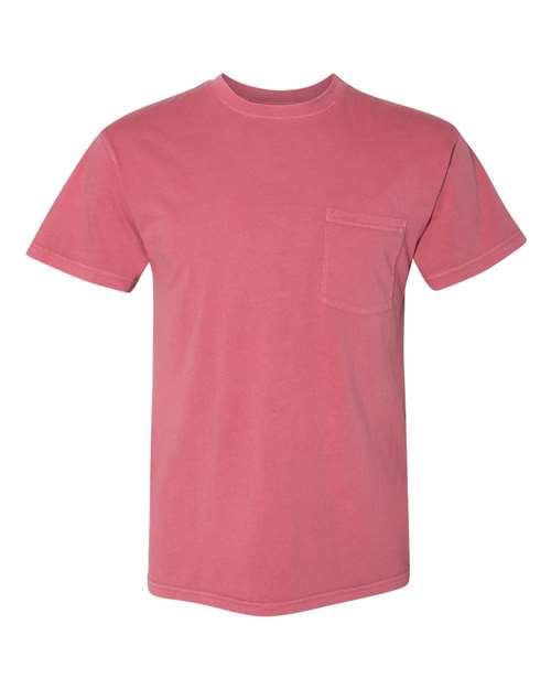 Unisex Inspired Dye Pocket T-Shirt — Smoked Paprika