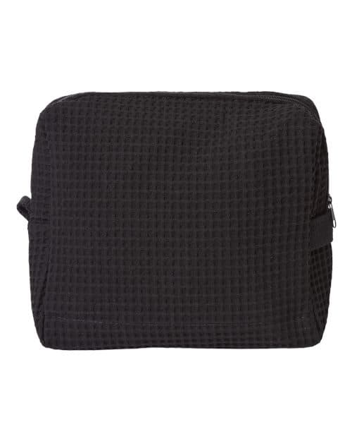 Tammy Waffle Weave Spa Bag — Black