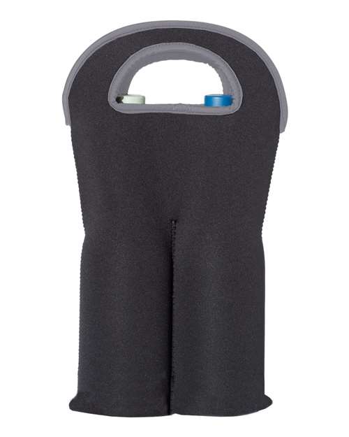Insulated Neoprene Double Wine Tote — Black