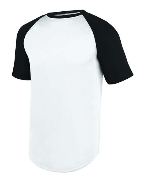 Unisex Wicking Short Sleeve Baseball Jersey — White/ Black