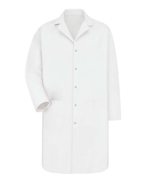 Unisex Gripper Front Lab Coat — White