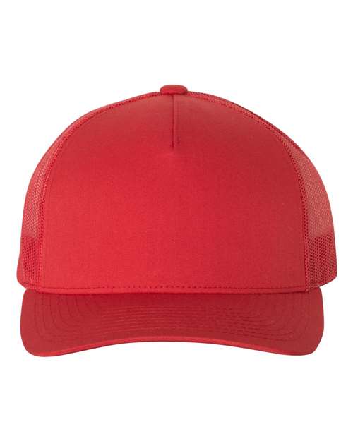 Five-Panel Retro Trucker Cap — Red