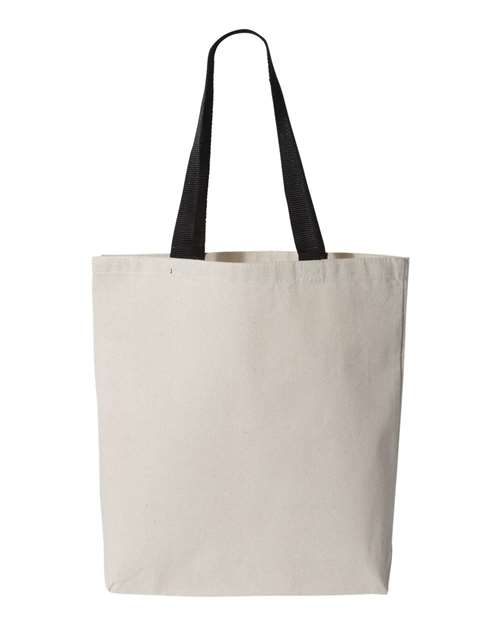 11L Canvas Tote with Contrast-Color Handles — Natural/ Black
