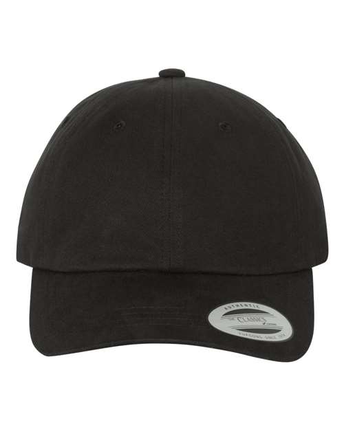 Peached Cotton Twill Dad Hat — Black
