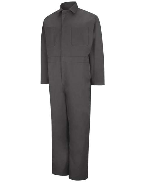 Men's Extended Sizes Twill Action Back Coverall — Charcoal