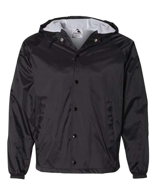 Unisex Hooded Coach's Jacket — Black