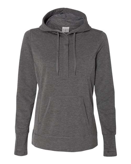Women’s Omega Stretch Snap-Placket Hooded Sweatshirt — Charcoal Triblend