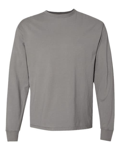 Unisex Garment-Dyed Long Sleeve T-Shirt — Concrete Grey
