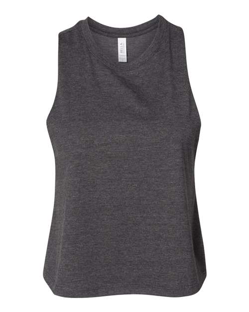 Women's Racerback Crop Tank — Dark Grey Heather