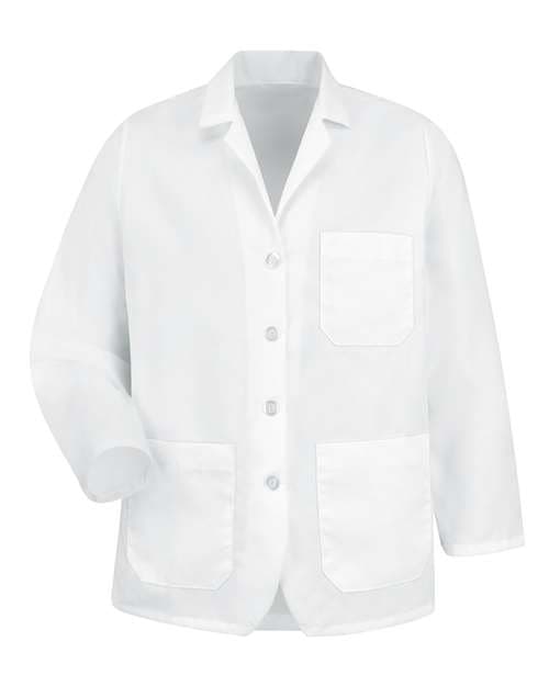 Unisex Lapel Counter Coat — White