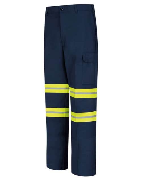 Men's Enhanced Visibility Industrial Cargo Pants — Navy/ Yellow Trim