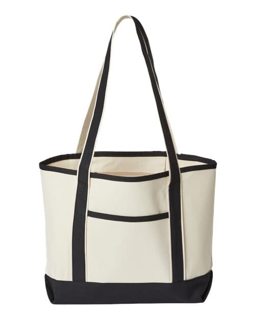 Promotional Heavyweight Medium Beach Tote — Natural/ Black