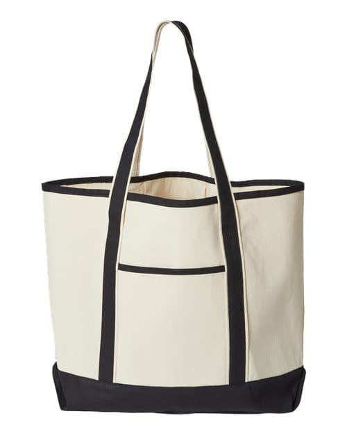 Promotional Heavyweight Large Beach Tote — Natural/ Black