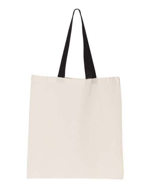 Contrast-Color Handle Tote — Natural/ Black