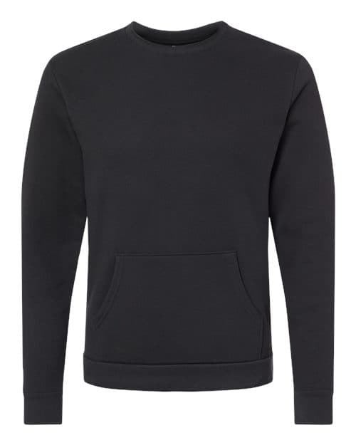 Unisex Santa Barbara Pocket Crewneck Sweatshirt — Black