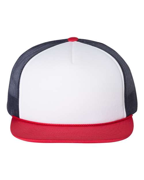 Foamie Trucker Cap — White/ Navy/ Red