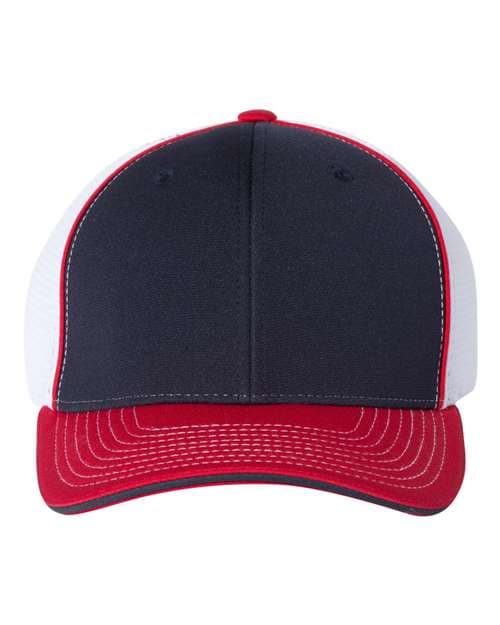 Pulse Sportmesh R-Flex Cap — Navy/ White/ Red Tri