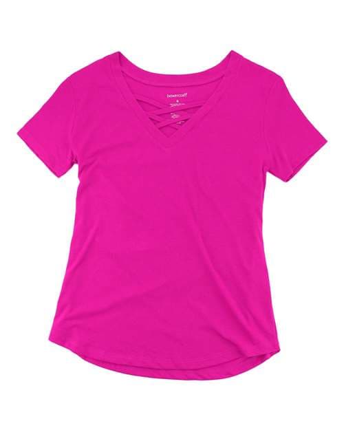 Women’s Cage Front T-Shirt — Fuchsia
