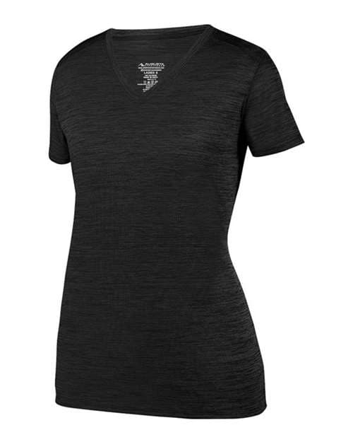 Women's Shadow Tonal Heather Training V-Neck T-Shirt — Black