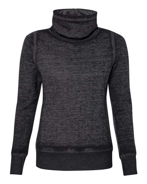 Women’s Zen Fleece Cowl Neck Sweatshirt — Twisted Black
