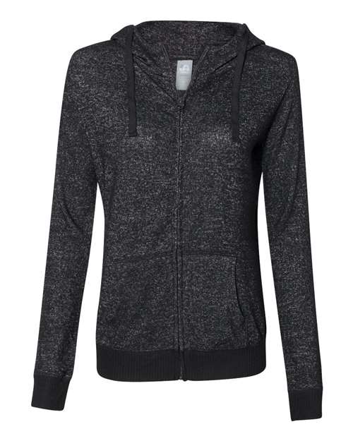 Women’s Cozy Jersey Hooded Full-Zip — Black
