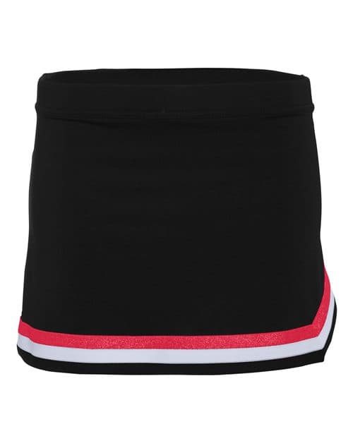 Girls' Pike Cheer Skirt — Black/ Red/ White