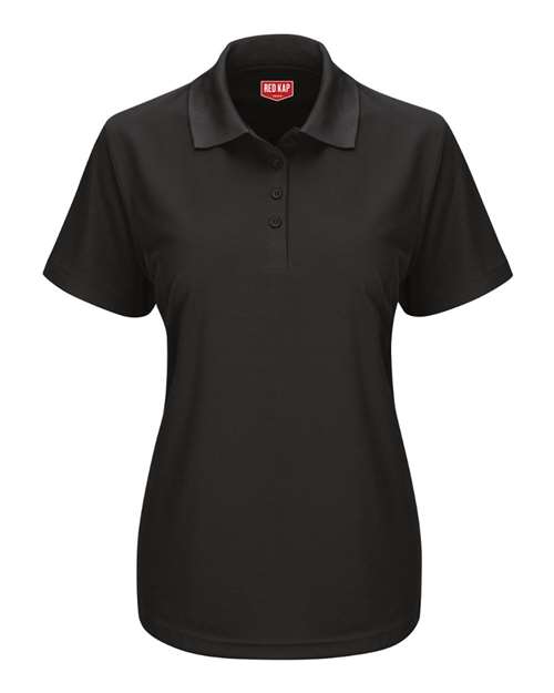 Women's Performance Knit Pocketless Core Polo — Black