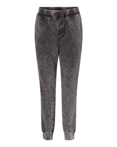 Unisex Mineral Wash Fleece Sweatpants — Black
