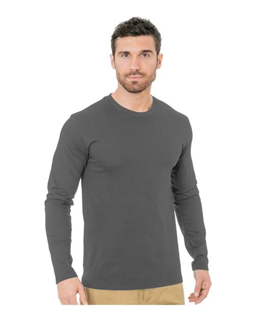 Unisex Fine Jersey Long Sleeve T-Shirt — Charcoal
