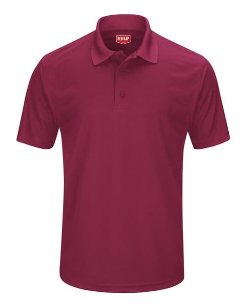 Men's Short Sleeve Performance Knit Pocketless Core Polo — Burgundy