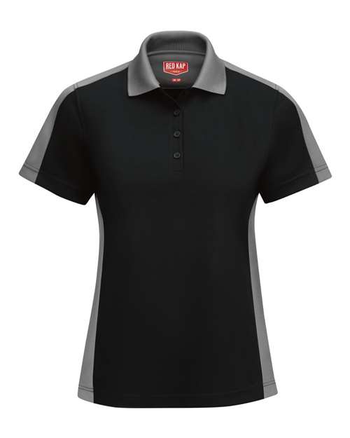 Women's Performance Knit Two-Tone Polo — Black/ Charcoal