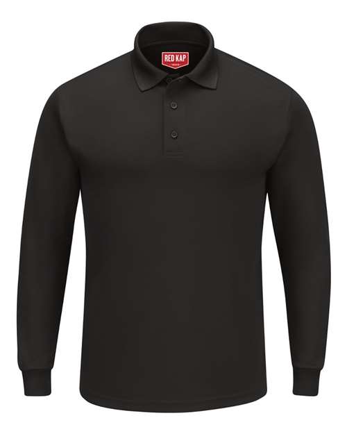 Men's Long Sleeve Performance Knit Polo — Black
