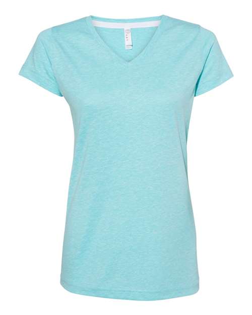 Women's Harborside Mélange V-Neck Tee — Caribbean Melange