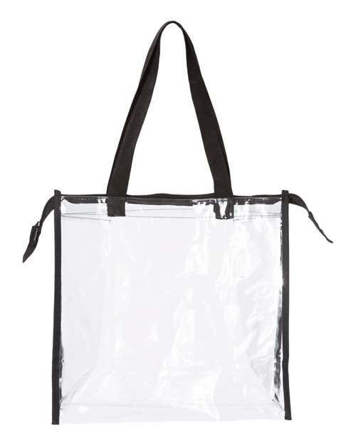 OAD Clear Zippered Tote with Full Gusset — Black