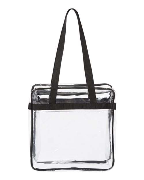 OAD Clear Tote with Zippered Top — Black