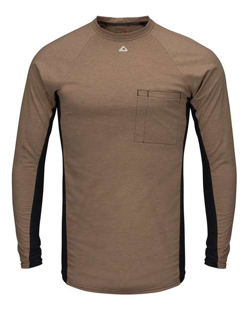 Men's Long Sleeve FR Two-Tone Base Layer with Concealed Chest Pocket - EXCEL FR