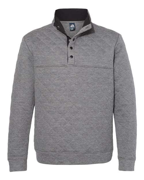 Men's Quilted Half-Snap Pullover — Charcoal Heather