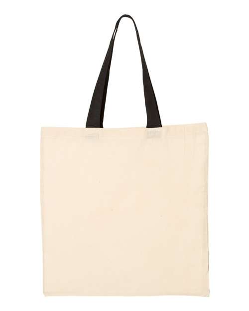 Economical Tote with Contrast-Color Handles — Natural/ Black