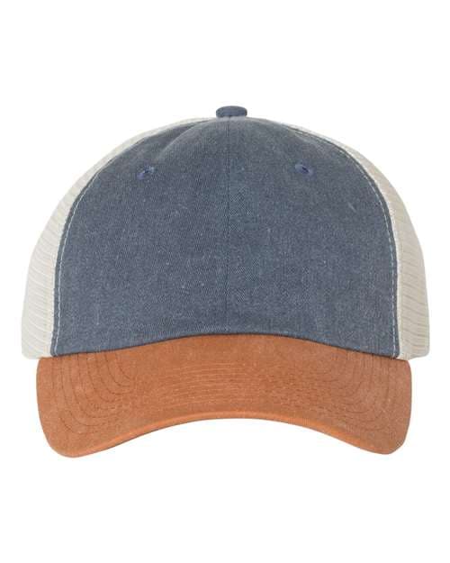 Pigment-Dyed Trucker Cap — Navy/ Texas/ Stone