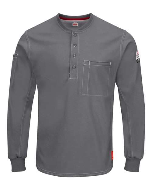 Men's iQ Series® Plus Long Sleeve Henley — Charcoal