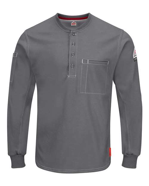 Men's Tall iQ Series® Plus Long Sleeve Henley — Charcoal