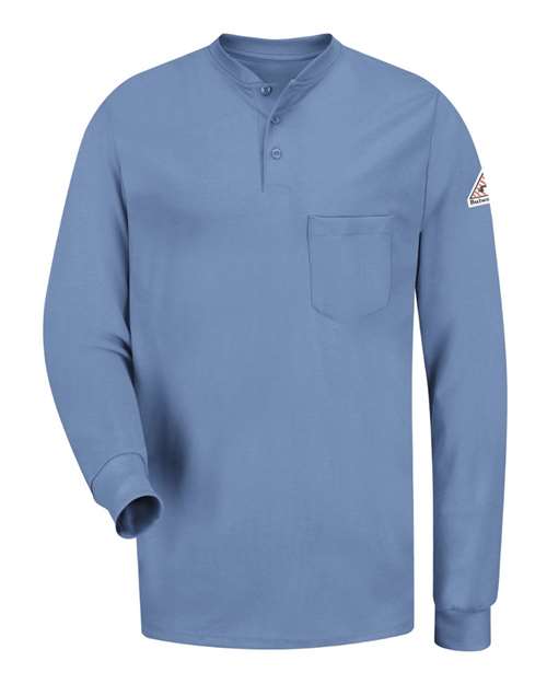 Men's Long Sleeve Tagless Henley Shirt