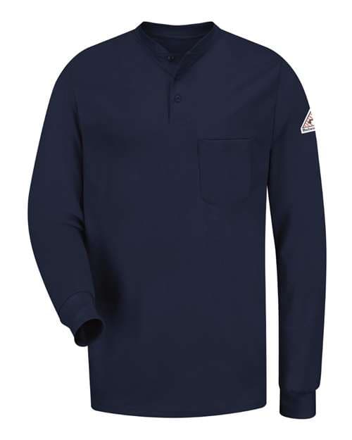 Men's Tall Long Sleeve Tagless Henley Shirt