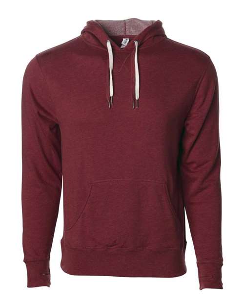 Unisex Midweight French Terry Hooded Sweatshirt — Burgundy Heather