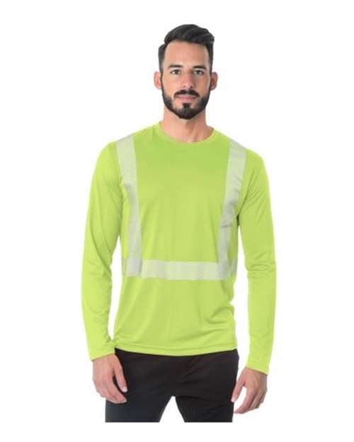 Unisex USA-Made Hi-Visibility Long Sleeve Performance T-Shirt - Segmented Tape