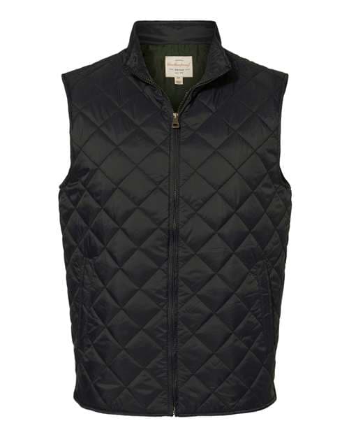 Men's Vintage Diamond Quilted Vest — Black