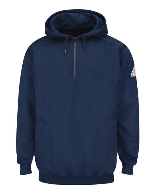 Men's Tall Flame Resistant Quarter-Zip Hooded Sweatshirt — Navy