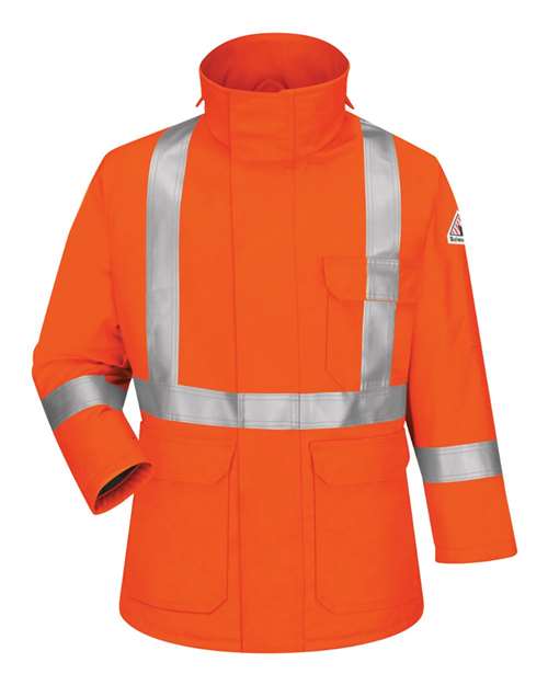 Men's Long Deluxe Parka With Reflective Trim - EXCEL FR® ComforTouch — Orange
