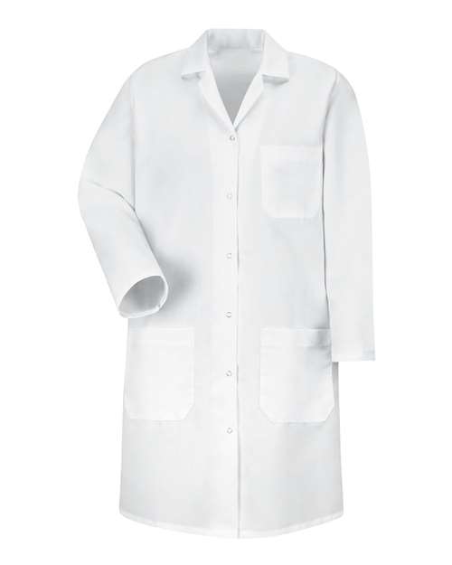 Women's Gripper Front Lab Coat — White