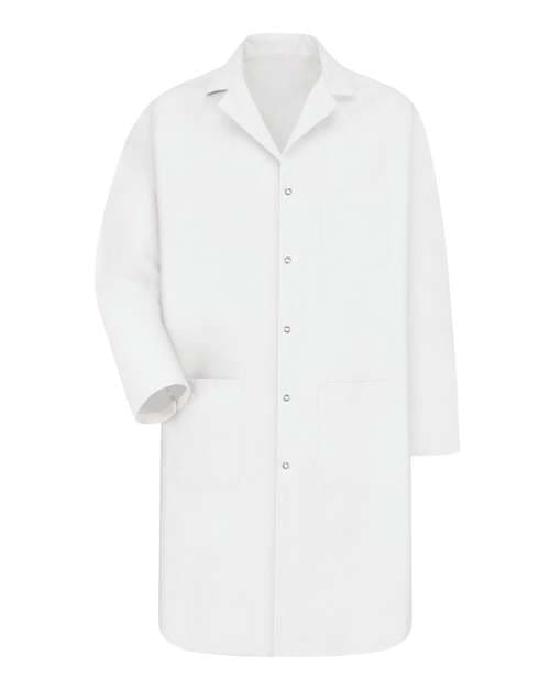 Unisex Tall Gripper Front Lab Coat — White